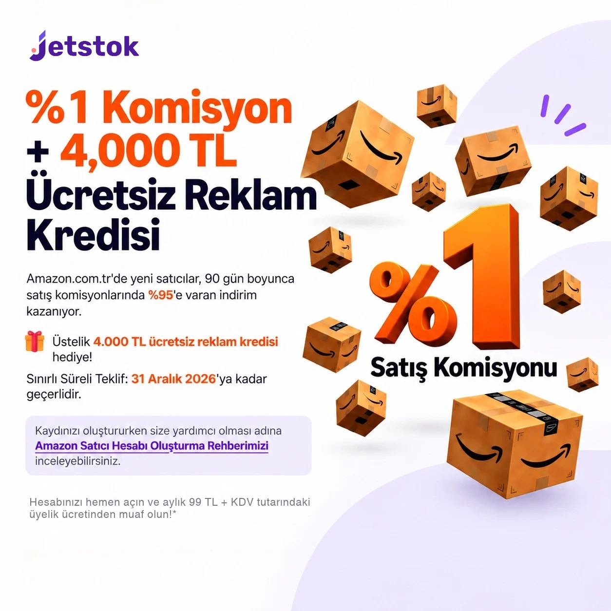 Amazon’da %1 Komisyon + 4.000 TL Ücretsiz Reklam Kredisi!