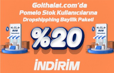 Goithalat.com'da Pomelo Stok Kullanıcılarına Dropshopping Bayilik Paketi %20 İndirim
