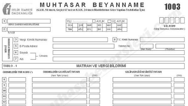 Muhtasar Beyanname Nedir?